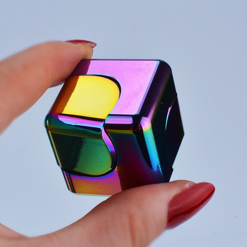 Finger Gyro Rotating Fingertip Magic Cube Colorful Finger Edc And Artifact Small Toy Square Alloy