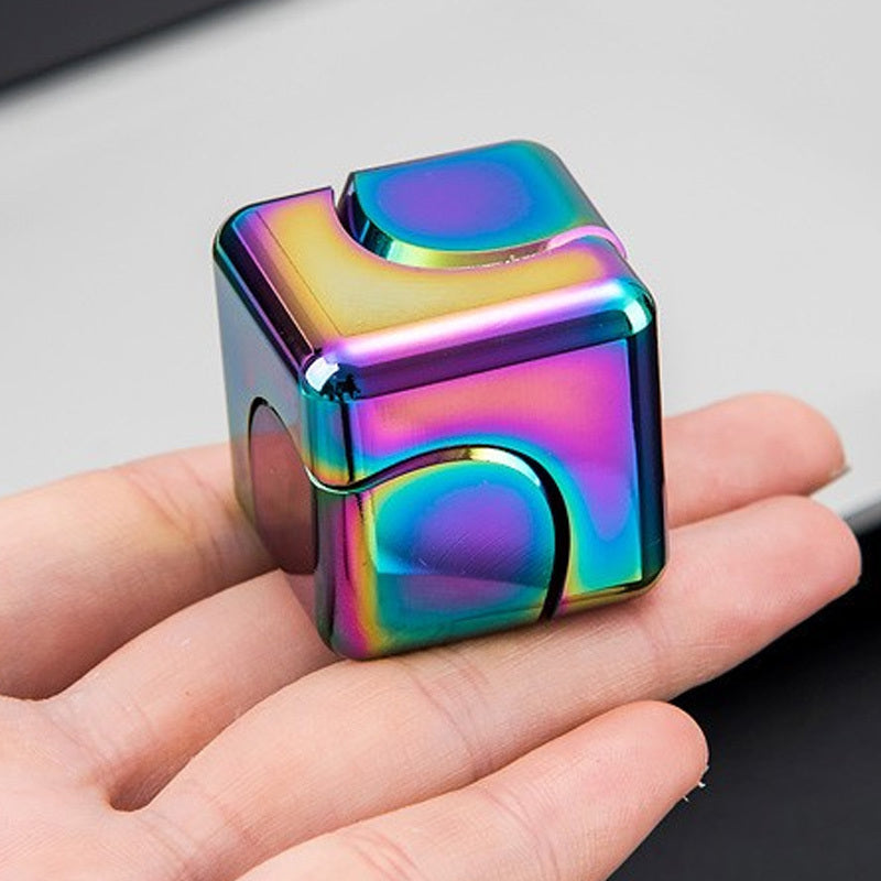 Finger Gyro Rotating Fingertip Magic Cube Colorful Finger Edc And Artifact Small Toy Square Alloy