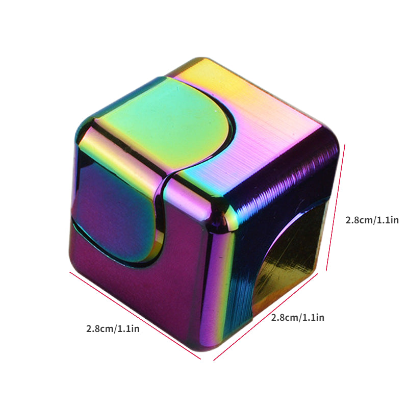 Finger Gyro Rotating Fingertip Magic Cube Colorful Finger Edc And Artifact Small Toy Square Alloy