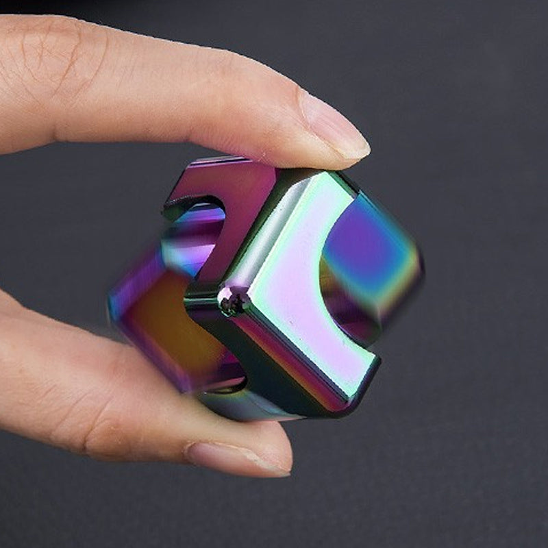 Finger Gyro Rotating Fingertip Magic Cube Colorful Finger Edc And Artifact Small Toy Square Alloy